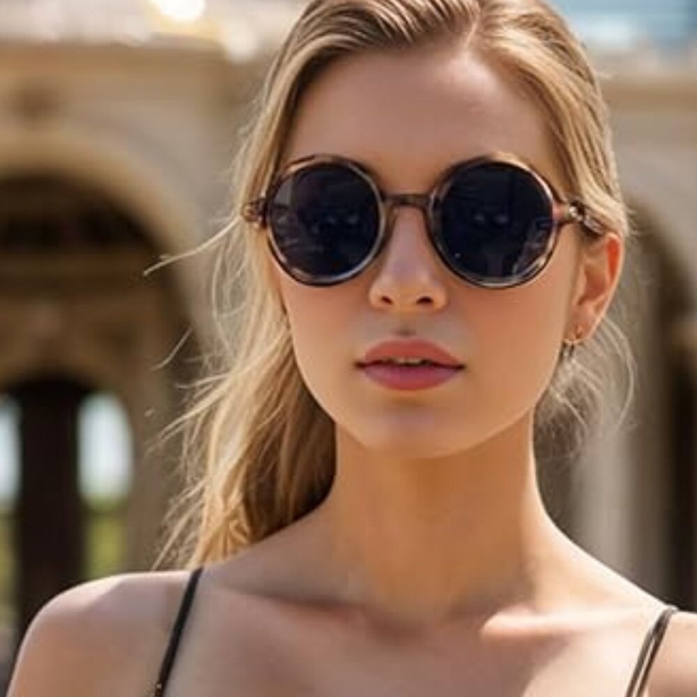 Polarized women's round sunglasses